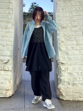 「SHOO・LA・RUE（シューラルー）のベルトデザインショルダーバッグ（ショルダーバッグ、シルバー系）」を使った、chikaさん（レディース・160cm）の春コーディネート