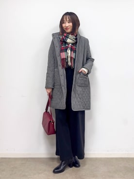 「アイテム（ストール/ショール）」を使った、chikaさん（レディース・160cm）の冬コーディネート