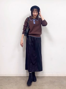 「SHOO・LA・RUE（シューラルー）のアイテム（ブーツ）」を使った、chikaさん（レディース・160cm）の秋コーディネート