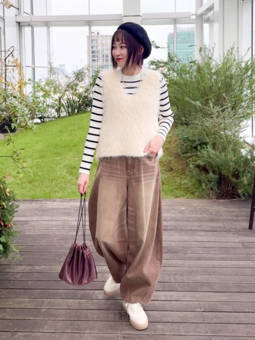 セール】【S-LL】立体カーブデニムパンツ（デニムパンツ）｜Cutie