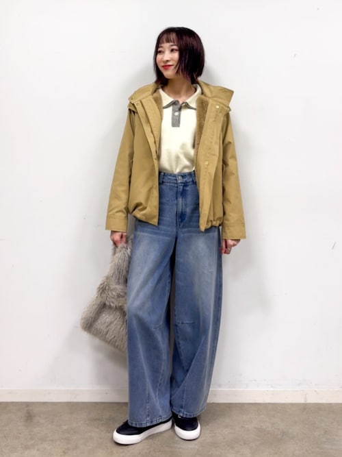 セール】【S-LL】立体カーブデニムパンツ（デニムパンツ）｜Cutie