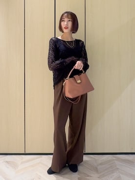 「SHOO・LA・RUE（シューラルー）のアイテム（その他パンツ）」を使った、chikaさん（レディース・160cm）の秋コーディネート