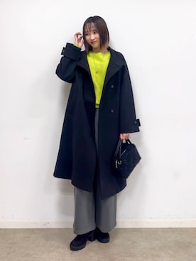 「DRESKIP（ドレスキップ）の【着丈選べる】あったかもちもちワイドパンツ（その他パンツ）」を使った、chikaさん（レディース・160cm）の冬コーディネート