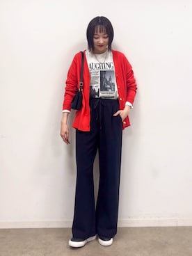 「SHOO・LA・RUE（シューラルー）の【軽量】ふわっと軽いフラップショルダーバッグ（ショルダーバッグ）」を使った、chikaさん（レディース・160cm）の秋コーディネート