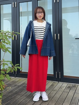 「SHOO・LA・RUE（シューラルー）の【軽量】ふわっと軽いフラップショルダーバッグ（ショルダーバッグ）」を使った、chikaさん（レディース・160cm）の秋コーディネート