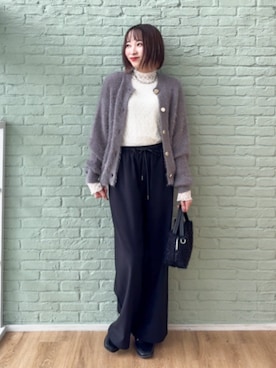 「Cutie Blonde（キューティーブロンド）の【S-LL】上品なレースハイネックトップス（Tシャツ/カットソー）」を使った、chikaさん（レディース・160cm）の秋コーディネート