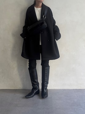 「アイテム（ピーコート）」を使った、naturoさん（レディース・158cm）の秋コーディネート