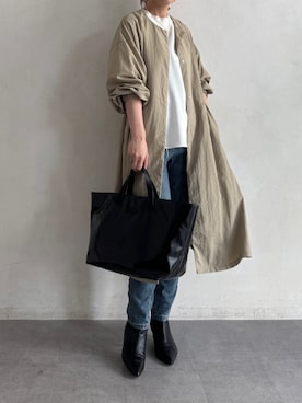 「BEARDSLEY（ビアズリー）のアイテム（その他アウター）」を使った、naturoさん（レディース・158cm）の春コーディネート