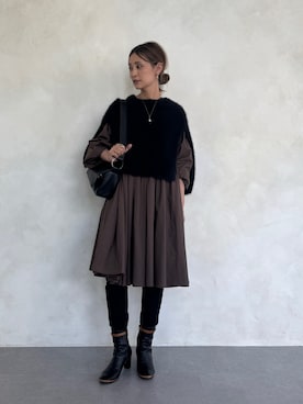 「アイテム（ニット/セーター）」を使った、naturoさん（レディース・158cm）の夏コーディネート