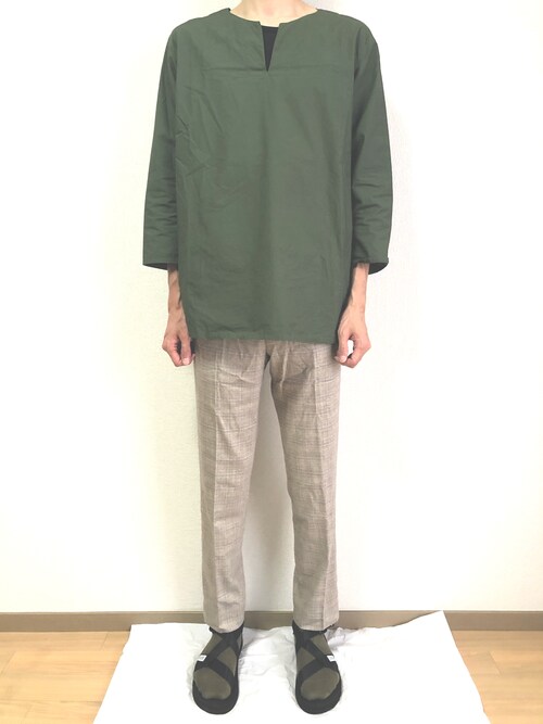極美品 アダムエロペ × OGUZ 別注 T/R ストレッチ ルーズ スーツ M ADAM ET ROPE'（アダムエロペ）の「【OGUZ】ルーズテーパード