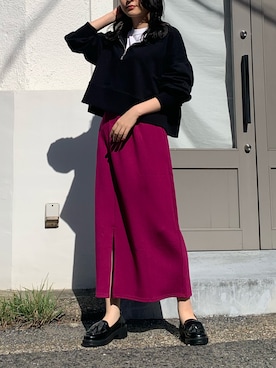 「ナロースカート」｜roiさん（レディース・162cm）の秋コーディネート