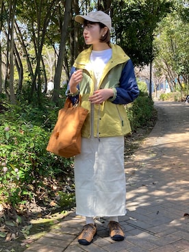 「春服デビュー宣言」｜「アイテム（マウンテンパーカー）」を使った、Risaさん（レディース・163cm）の春コーディネート