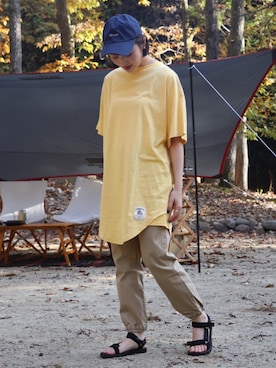 「KRIFF MAYER Lady's Collection（クリフメイヤーレディースコレクション）のアイテム（Tシャツ/カットソー）」を使った、Risaさん（レディース・163cm）の夏コーディネート