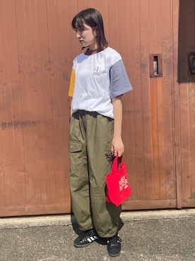 「KRIFF MAYER Lady's Collection（クリフメイヤーレディースコレクション）のアイテム（Tシャツ/カットソー）」を使った、Risaさん（レディース・163cm）の夏コーディネート