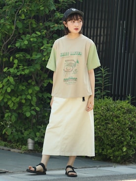 「KRIFF MAYER Lady's Collection（クリフメイヤーレディースコレクション）のアイテム（Tシャツ/カットソー）」を使った、Risaさん（レディース・163cm）の春コーディネート