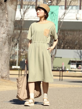 「KRIFF MAYER Lady's Collection（クリフメイヤーレディースコレクション）のアイテム（Tシャツ/カットソー）」を使った、Risaさん（レディース・163cm）の春コーディネート