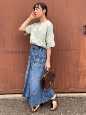 「KRIFF MAYER Lady's Collection（クリフメイヤーレディースコレクション）のアイテム（Tシャツ/カットソー）」を使った、Risaさん（レディース・163cm）の夏コーディネート
