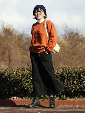 「タートルネック」｜「アイテム（ボディバッグ/ウエストポーチ）」を使った、Risaさん（レディース・163cm）の冬コーディネート