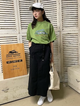 「KRIFF MAYER Lady's Collection（クリフメイヤーレディースコレクション）のアイテム（Tシャツ/カットソー）」を使った、Risaさん（レディース・163cm）の春コーディネート