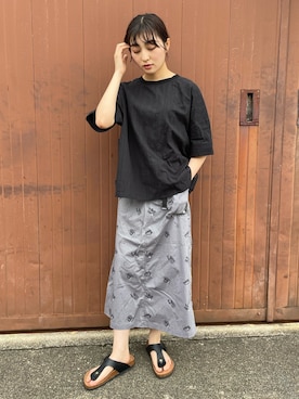 「KRIFF MAYER Lady's Collection（クリフメイヤーレディースコレクション）のアイテム（Tシャツ/カットソー）」を使った、Risaさん（レディース・163cm）の夏コーディネート