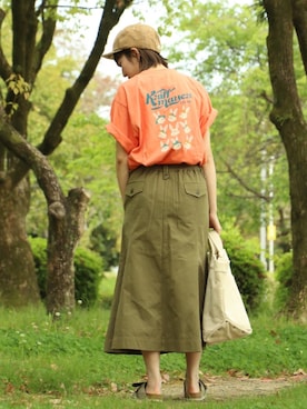「KRIFF MAYER Lady's Collection（クリフメイヤーレディースコレクション）のアイテム（Tシャツ/カットソー）」を使った、Risaさん（レディース・163cm）の春コーディネート