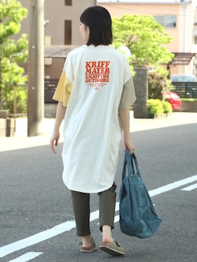 「KRIFF MAYER Lady's Collection（クリフメイヤーレディースコレクション）のアイテム（Tシャツ/カットソー）」を使った、Risaさん（レディース・163cm）の夏コーディネート