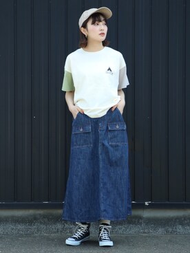 「KRIFF MAYER Lady's Collection（クリフメイヤーレディースコレクション）のアイテム（Tシャツ/カットソー）」を使った、Risaさん（レディース・163cm）の春コーディネート