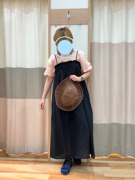 「Samansa Mos2 blue（サマンサモスモスブルー）のアイテム（トップス、オレンジ系）」を使った、とっちーさん（レディース・152cm）の春コーディネート