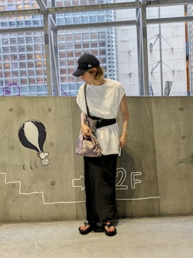 「ZARA（ザラ）のアイテム」を使った、Jinaさん（レディース・167cm）の夏コーディネート