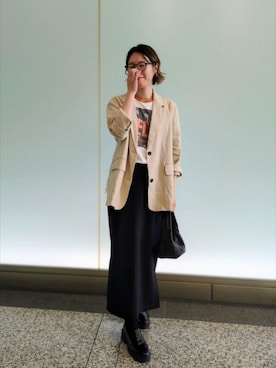 「Lee（リー）のアイテム」を使った、Jinaさん（レディース・167cm）の秋コーディネート