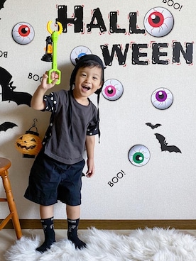 「真っ黒コーデ」｜ ᴋ  ᴏ  ᴅ  ᴀ  ɪさん（キッズ・100cm）の秋コーディネート