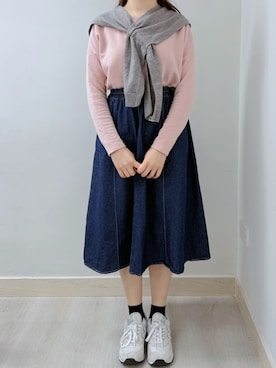 「PULL&BEAR（プルアンドベア）のアイテム（トップス）」を使った、Rinkaさん（レディース・160cm）の春コーディネート