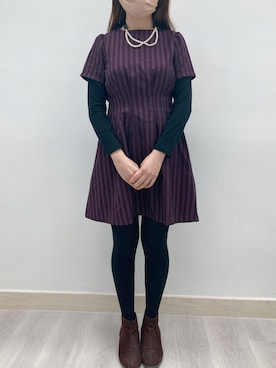 「NICE CLAUP（ナイスクラップ）のアイテム（チュニック）」を使った、Rinkaさん（レディース・160cm）の冬コーディネート
