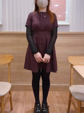 「NICE CLAUP（ナイスクラップ）のアイテム（ワンピース/ドレス）」を使った、Rinkaさん（レディース・160cm）の冬コーディネート