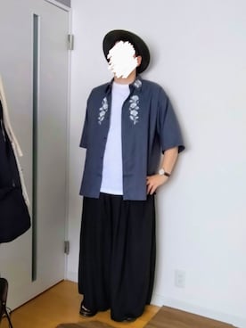 「刺繍シャツ」｜シンさん（メンズ・174cm）の夏コーディネート