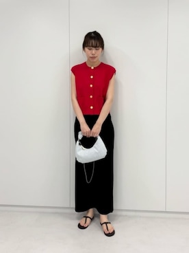 「EMMEL REFINES（エメルリファインズ）のアイテム」を使った、加藤（kato）さん（レディース・168cm）の夏コーディネート