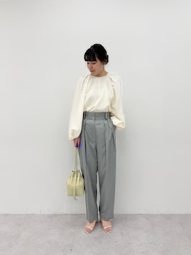 「ビジネス」｜「アイテム（スラックス）」を使った、加藤（kato）さん（レディース・168cm）の冬コーディネート