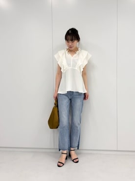 「EMMEL REFINES（エメルリファインズ）のアイテム」を使った、加藤（kato）さん（レディース・168cm）の夏コーディネート