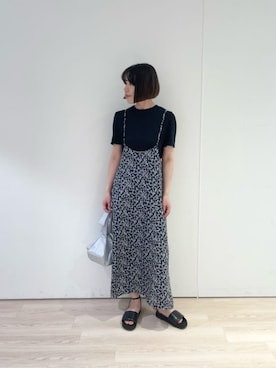「EMMEL REFINES（エメルリファインズ）のアイテム（Tシャツ/カットソー）」を使った、加藤（kato）さん（レディース・168cm）の夏コーディネート