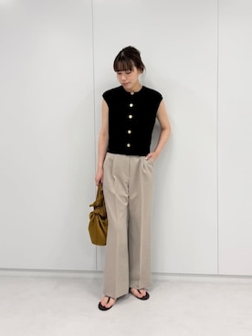 「EMMEL REFINES（エメルリファインズ）のアイテム」を使った、加藤（kato）さん（レディース・168cm）の夏コーディネート