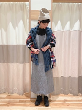 「Samansa Mos2 blue」｜「アイテム（その他シューズ）」を使った、❄︎ユキ❄︎さん（レディース・165cm）の秋コーディネート