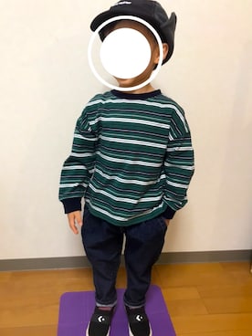 「CONVERSE（コンバース）のアイテム（スリッポン）」を使った、keian0129さん（キッズ・70cm）の秋コーディネート