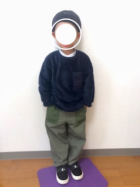 「ボア」｜「アイテム（スリッポン）」を使った、keian0129さん（キッズ・70cm）の秋コーディネート