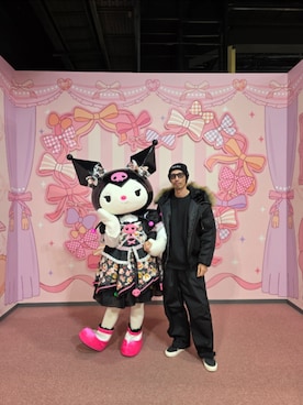 「アイテム（ニットキャップ/ビーニー）」を使った、JUNICHIさん（メンズ・175cm）の冬コーディネート