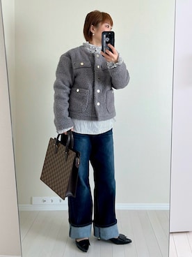 「OPAQUE.CLIP（オペークドットクリップ）のアイテム」を使った、ゆゆゆ（母。時々、娘）さん（レディース・153cm）の春コーディネート