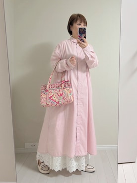 「chocol raffine robe（ショコラフィネローブ）のアイテム」を使った、ゆゆゆ（母。時々、娘）さん（レディース・153cm）の春コーディネート