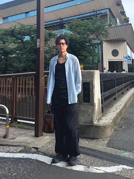 「アイテム（トートバッグ）」を使った、かまぼこさん（メンズ・182cm）の夏コーディネート