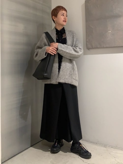 新品未使用 Theory アルパカ混 ノーカラージャケット 2 イタリア製生地 セール】スーリーアルパカ カラーレスニットジャケット（ノー