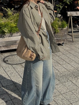 「HOKA（ホカ）のアイテム」を使った、mie.さん（レディース・157cm）の春コーディネート