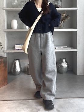 「アイテム（スウェットパンツ）」を使った、mie.さん（レディース・157cm）の秋コーディネート